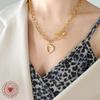 Marka 18k Gold Heart Necklace: French Style, Hollow Design, OT Clasp, Women's Titanium Steel Clavicle Chain (P1045)