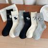 Pastoral Socks Pure Cotton Tube Socks Season Flocking Cute Three-Dimensional Cartoon Cotton Stockings Women