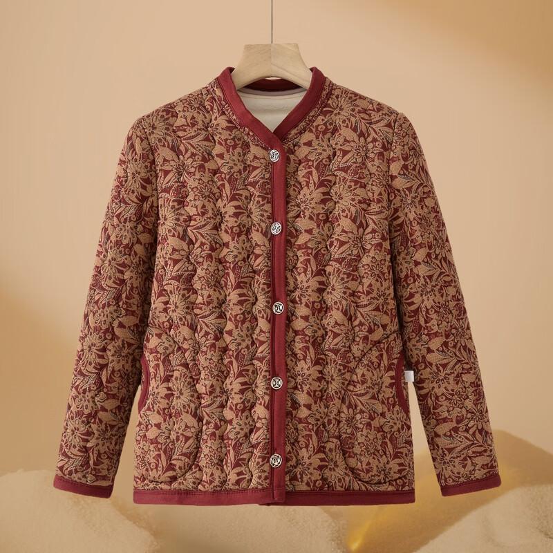 Hodo Women's Thermal Padded Floral Cardigan