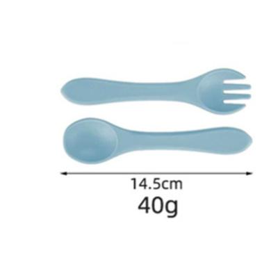 Baby Learn To Eat Elastic Soft Silicone Training Spoon Baby Complementary Food Fork Spoon Kids Cutlery Set Portable