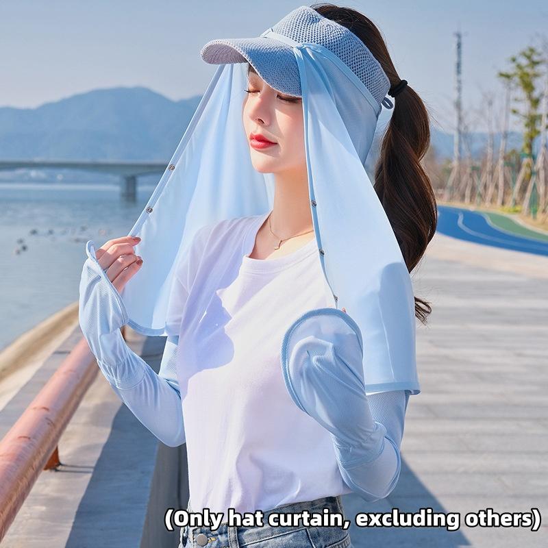 Summer Outdoor Sunshade Hat Curtain, Uv Resistant Sunshade Cloak, Safety Helmet, Baseball Cap, Sunshade Curtain