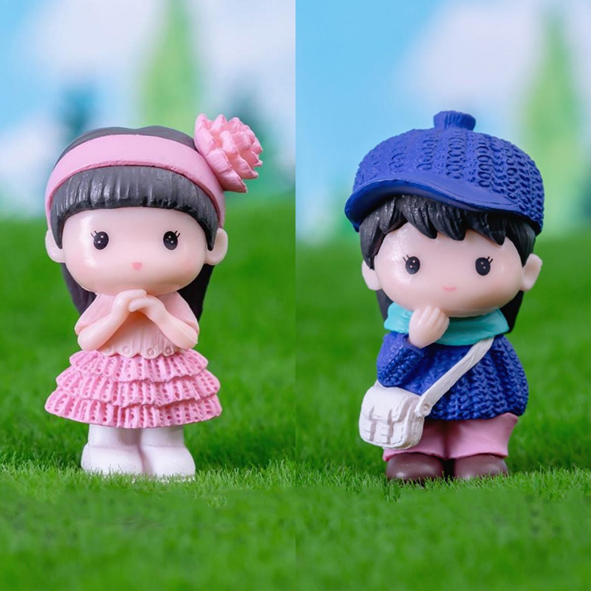 

1 пара фигурок влюбленных, пара, миниатюра, настольный декор для дома, люди, модель мальчика и девочки, принцесса, фея, гном, подарок на День святого Валентина