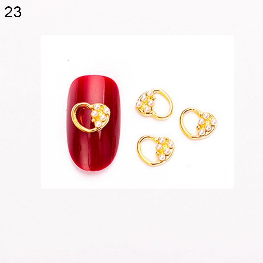 Buy Nail Art Charm Glass Pearl Nail Art Decoration Gold Silver Moon