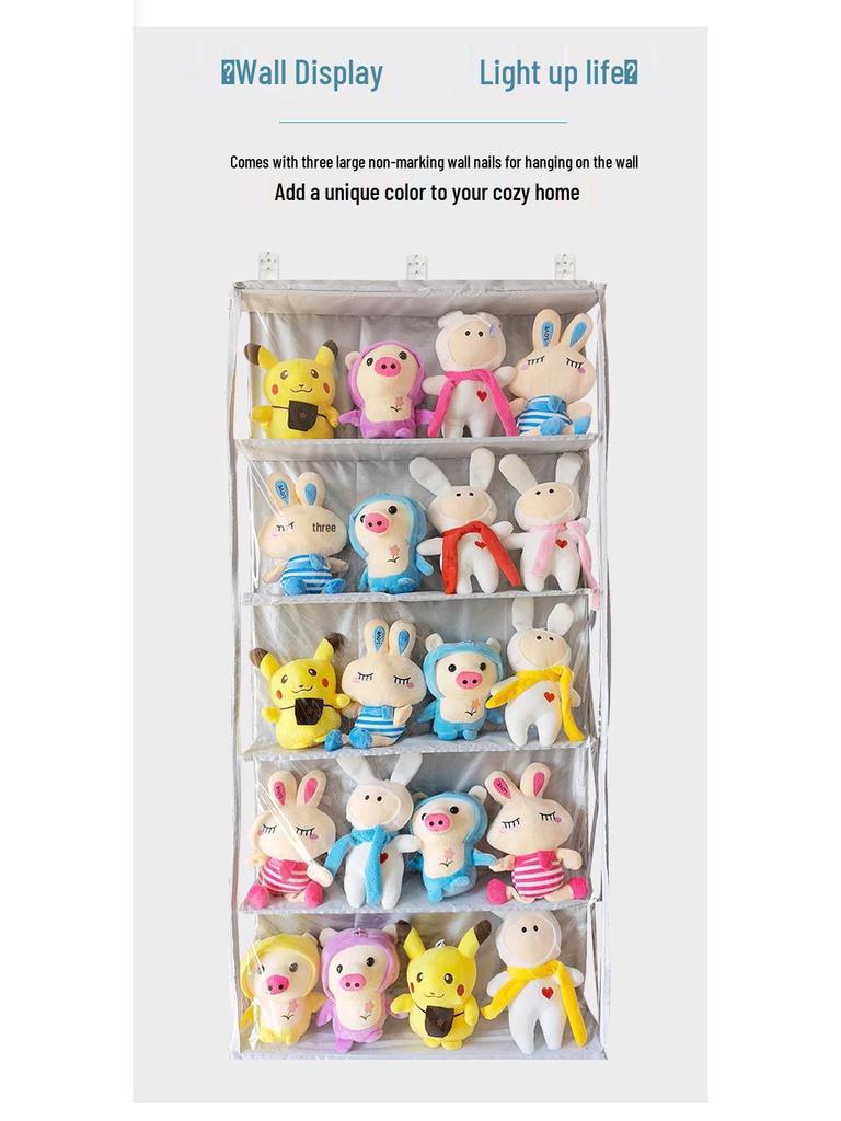 Plush Doll Hanging Storage Bag: Moisture & Dust-Proof Door & Wall Organizer
