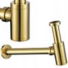 Polished Gold Washbasin Siphon with Adjustable Height