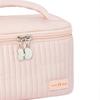 Open Lid Cake Shape Make Up Bag Cosmetic Storage Bag Soft Color Portable Makeup Bag Travel Makeup Bag Pink