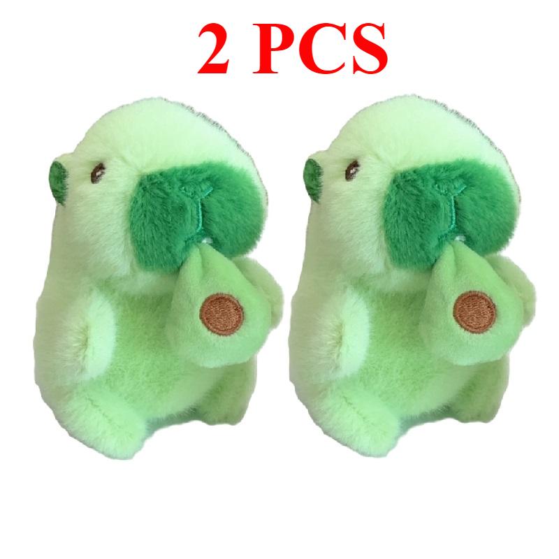 Cute Avocado Capybara Plush Pendant Pulling Rope Vibrate Capybara Plushie Toy Doll Keychain Capibala Bag Hanging Ornaments