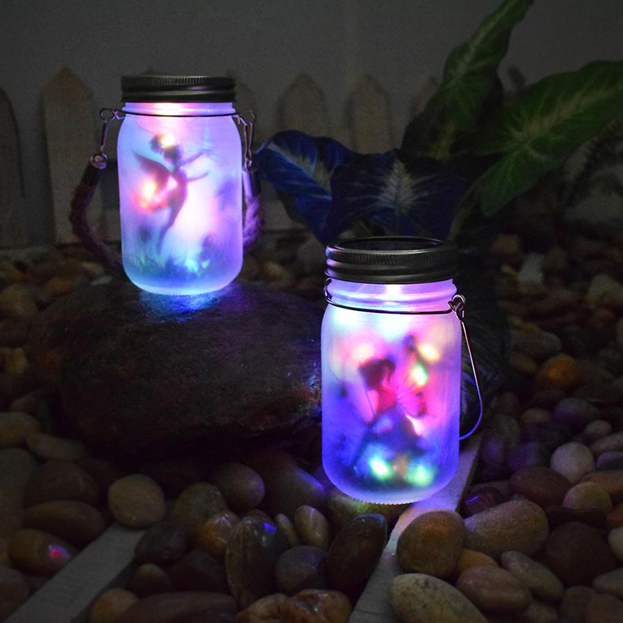 Waterproof Solar Fairy Night Light: Frosted Glass Bottle with Stars for Outdoor Garden Decoration