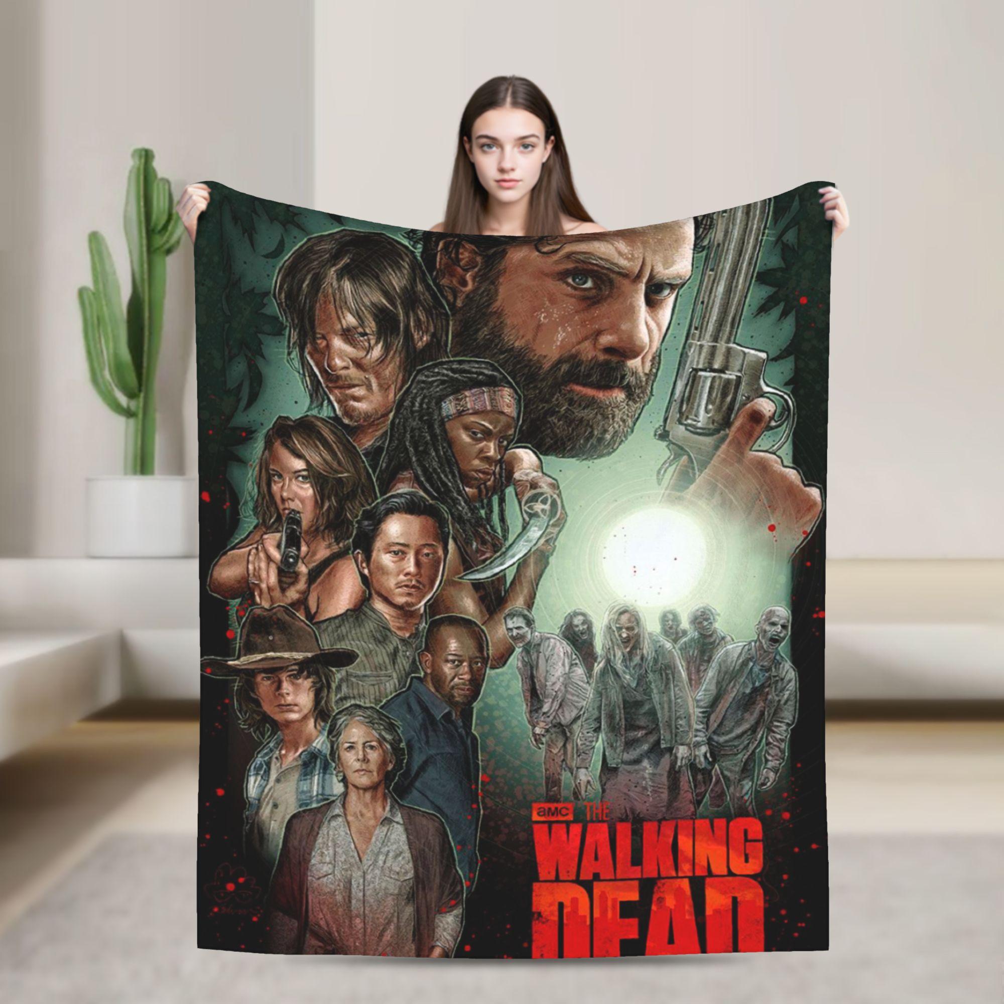 The Walking Dead Blankets Coral Fleece Plush Movie Daryl Dixon Rick Grimes Ultra-Soft Throw Blanket for Home Couch Bed Rug 150x180cm