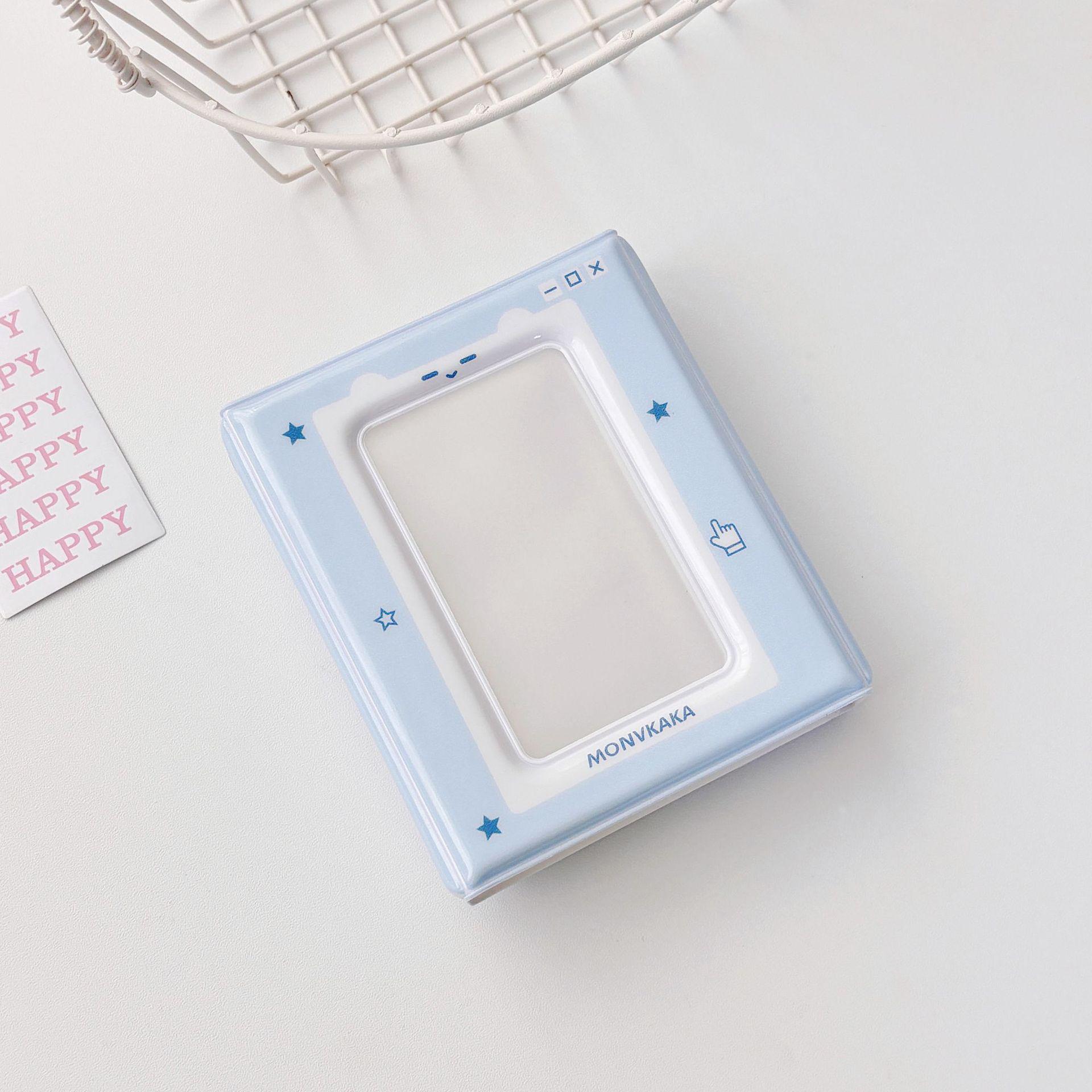 

Корейский милый держатель для карт и фотоальбом в пиксельном стиле синий