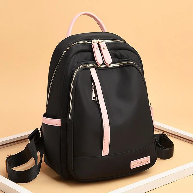 Contrast Color Backpack for Women Large Capacity School Bags for Teenager Waterproof Oxford Travel Rucksack Girls Knapsack Bolsa