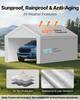 Carport Replacement Canopy, 6 x 4 m Potable Garage Tent Top Tarp with Sidewalls, UV-Resistant & Waterproof, Heavy Duty Car Shelter Tarp with Ball