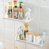 Mini Figures Storage Rack Cartoon Wall-Mounted Organizer Punch-Free Wall Storage Shelf for Kitchen Bathroom Living Room