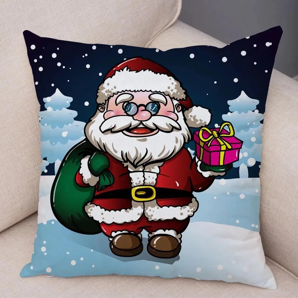 Christmas Themed Pillowcases Car Accessories Office Santa Claus Living Room Sofa Home Pillowcases
