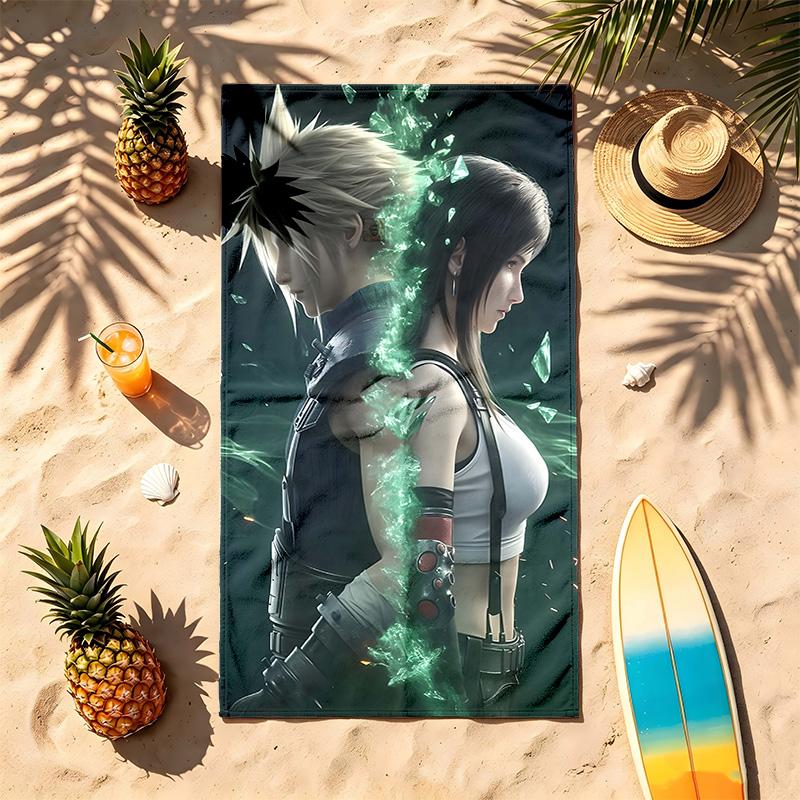 Final Fantasy (1) Thema Strandtuch Sandabweisend Weich Und Bequem Geeignet Für Den Pool Camping Yoga Und Tauchen Ein Reise