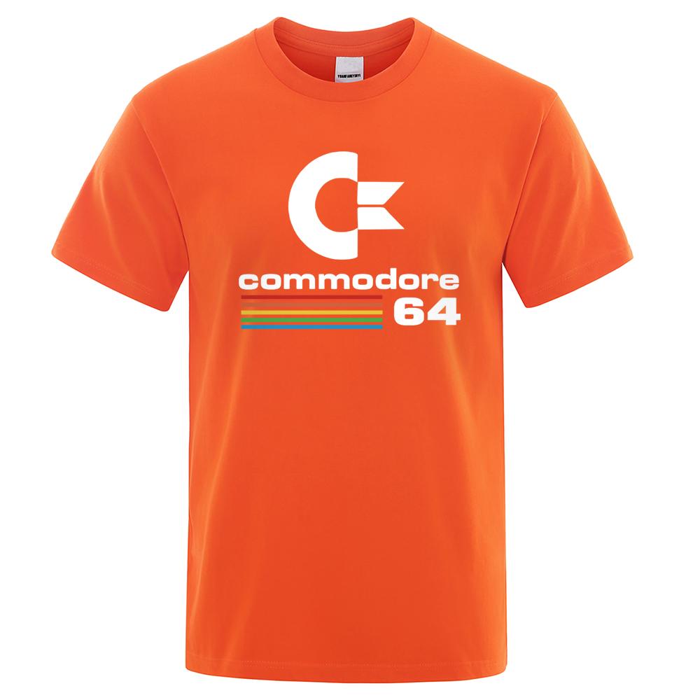 Men T-shirts 2023 Summer Commodore 64 Print T Shirt C64 SID Amiga Retro Cool Design Street Short Sleeve Top Tee Cotton Clothing
