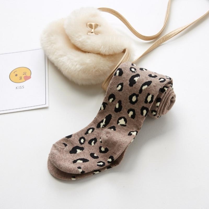 

детские колготки с леопардовым принтом для девочек, новые весенне-осенние детские колготки из хлопка для девочек, чулки для малышей, детские колготки L хаки