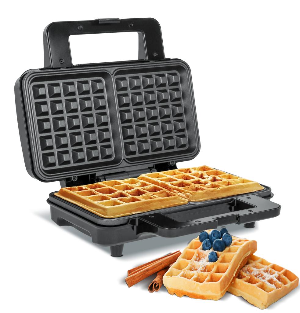 Waffle Maker 2 Waffle Squares 1000W Teesa High Power Non-stick Coating