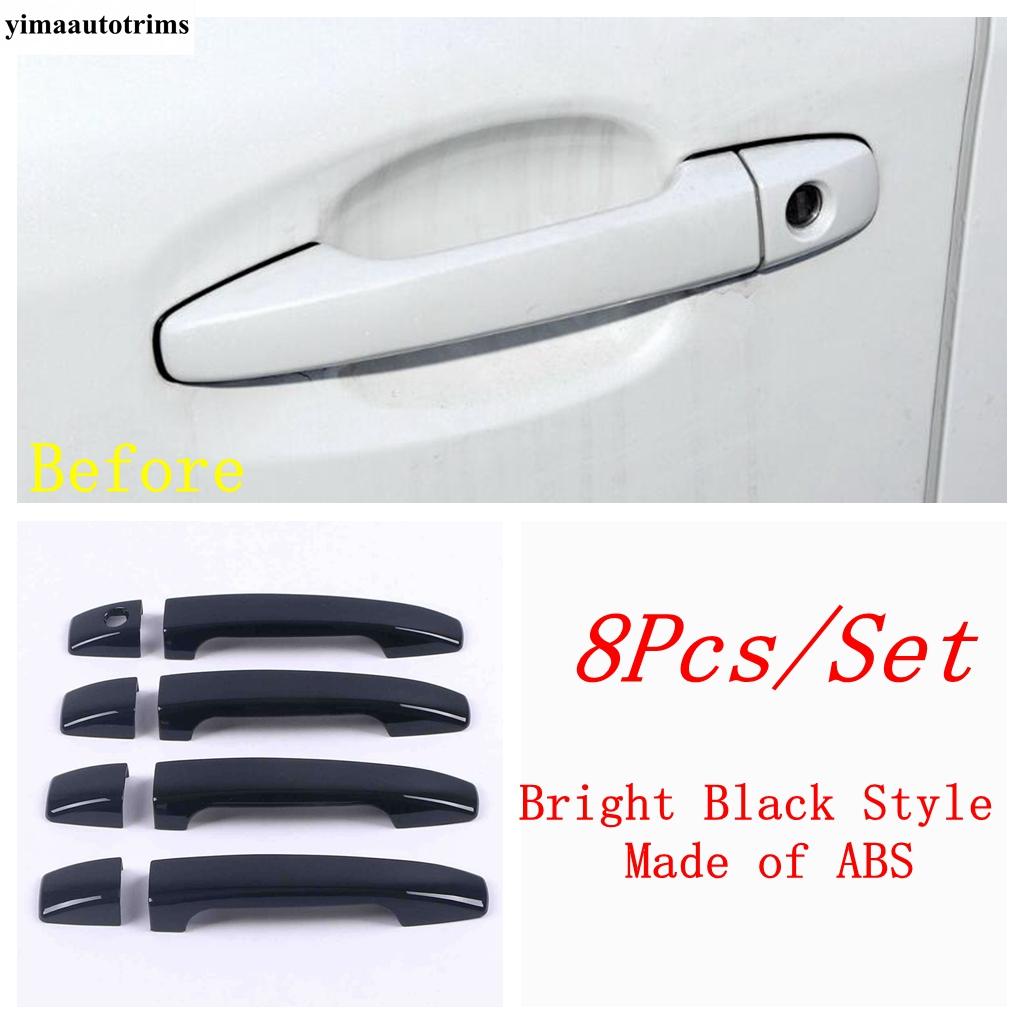 For Subaru Forester SH 2008 2009 2010 2011 2012 ABS Chrome Carbon Fiber Black Door Handle Cover Trims Car Styling Accessories