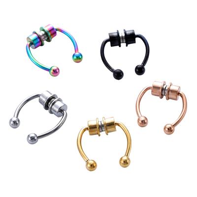 Faux anneau de nez en forme de U, 1 pièce, cerceau de hanche, Septum Rock, aimant en acier inoxydable, Piercing de nez Punk, bijoux pour le corps