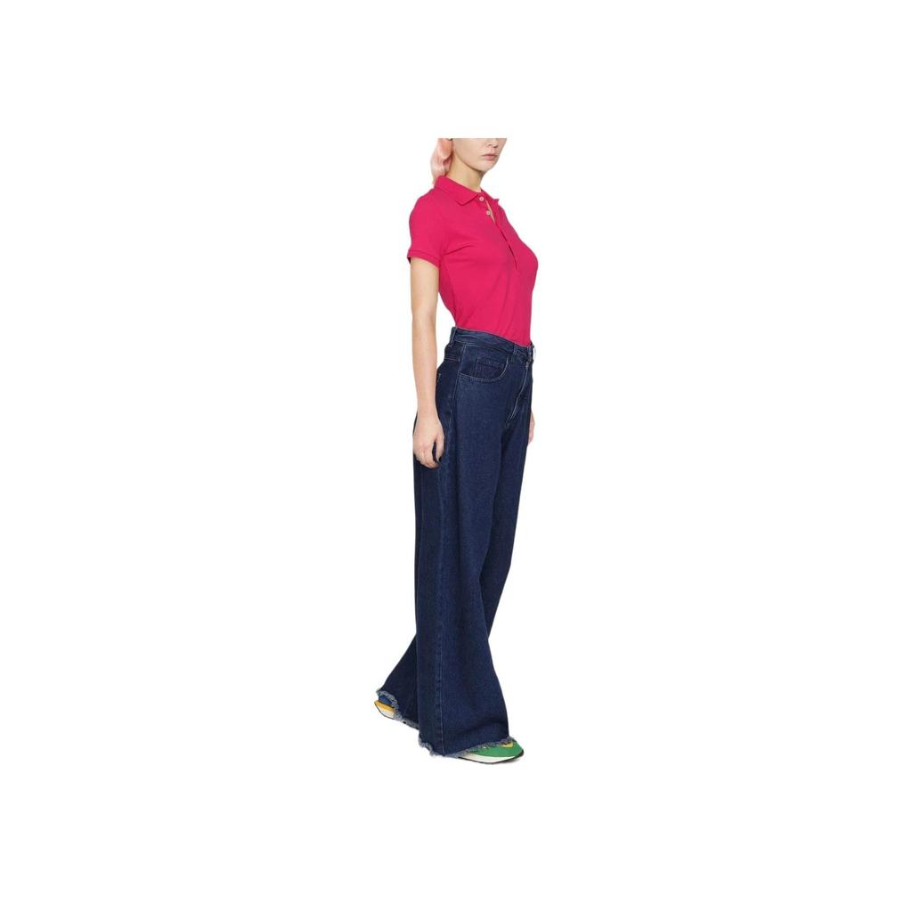 Polo Ralph Lauren SS23 Einfarbig Einreihig Gerader Schnitt Lässig Kurzarm Poloshirt Damen Oberteile Magenta 211870245-034