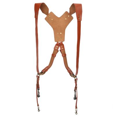 Adjustable PU Leather Rivet Double Shoulders Strap Digital Camera Harness Accessory