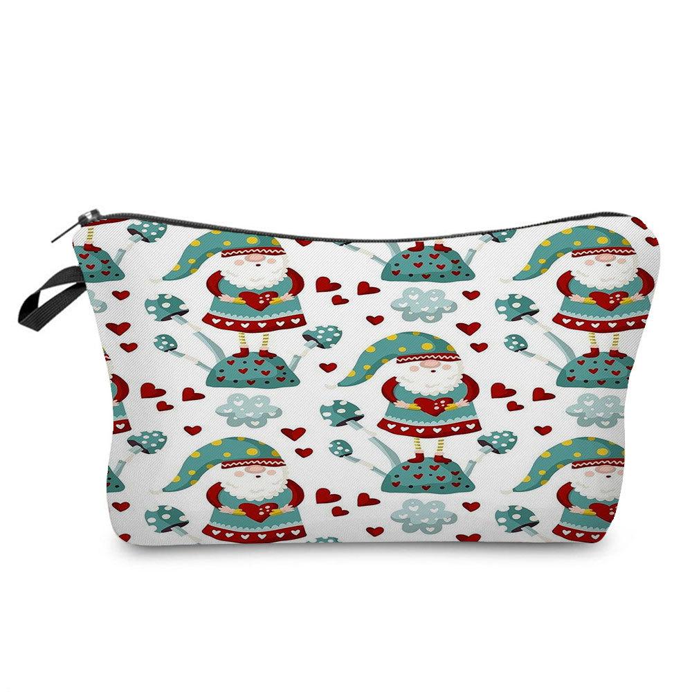 Women Snowman Print Cosmetic Bag Toiletries Organize Travel Storage Case 6766