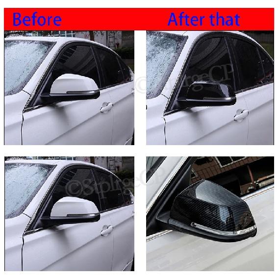 For BMW 5 6 7 Series Black Mirror Cover F10 F11 F18 F07 F12 F13 F06 F01 F02 F03 F04 LCL Carbon Fiber Pattern Mirror Cover