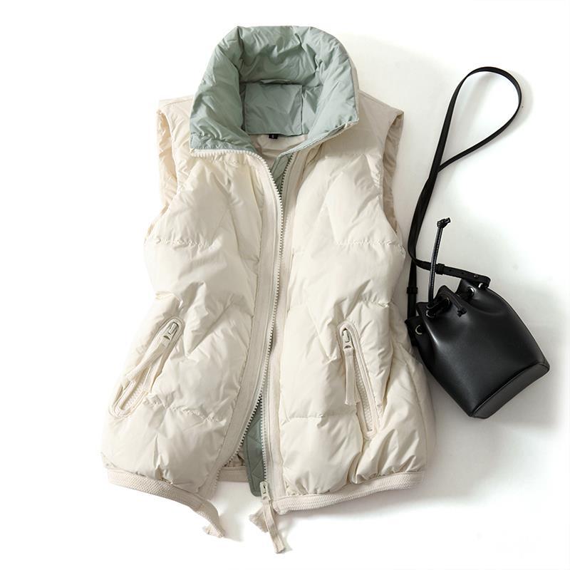 Autumn and winter new down vest women's short loose and light fashion casual vest white duck down jacket