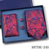 Tie Square Cufflinks 3-Piece Suit Retro Striped Hand Tie High-End Gift Box Set