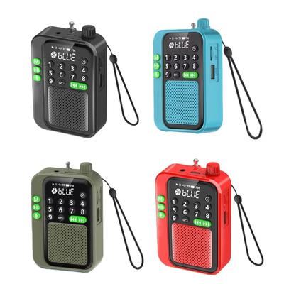 Mini Pocket FM Radio High Sensitivity Digital Radios Receiver Wireless Bluetooth-compatible Speaker with LED Display