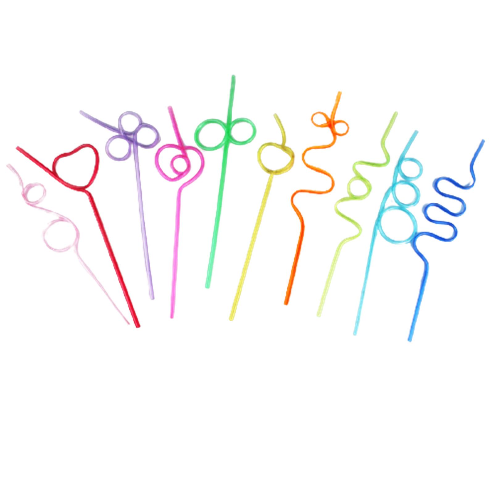 

10 Pcs Crazy Loop Straws Reusable Party Favors Drinking Suckers Colorful Twisted Straws For Kids Carnival Bar Restaurant Straws