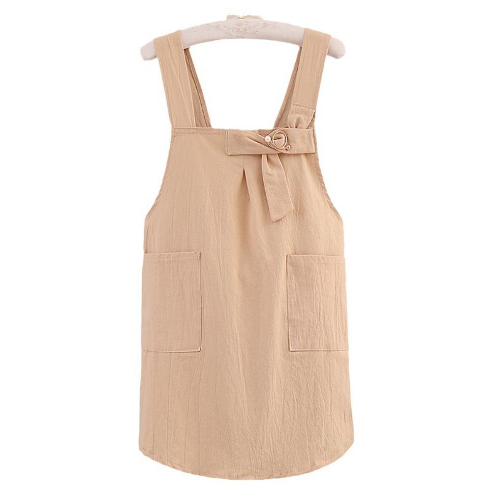Cotton Kitchen Apron Cross Straps Korean Work Clothes Stylish Home Cooking Apron  Women