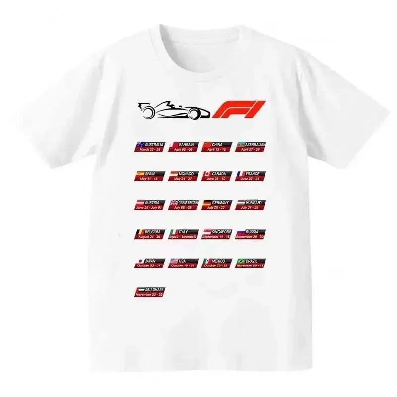 Men's T-Shirt Racing Car Printed Cotton Casual O-Neck Short Sleeve Men's Women's Streetwear Hip Hop Tee Oversize F1 Car Top Tee