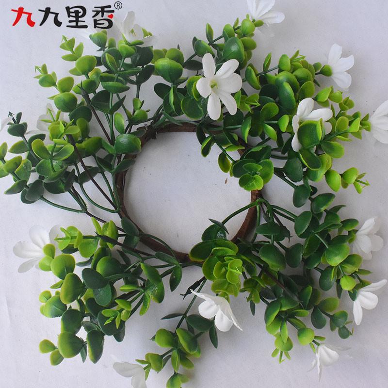 American Imitation Wreath Candle Wreath Eucalyptus Wreath Boxwood Wreath Table Party Decoration Wreath