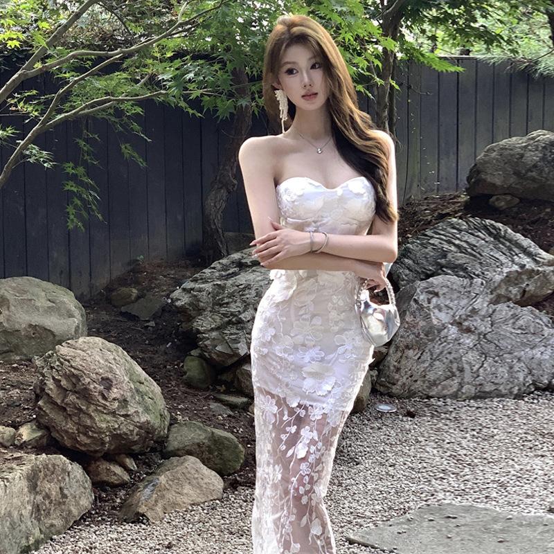 

Французское облегающее платье Spice Girl с объемным лепестком и топом-трубой L