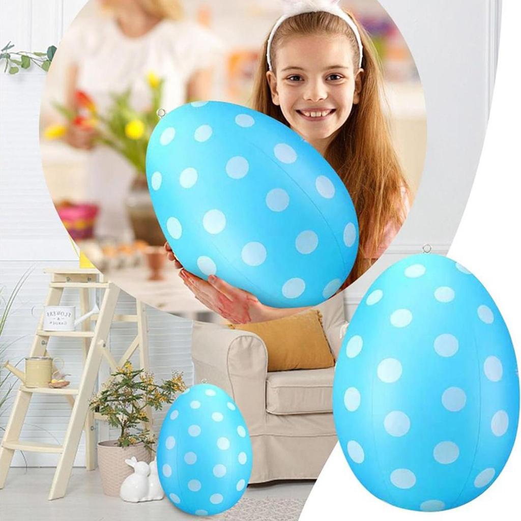 6 Pieces Easter Eggs PVC Inflatable Easter Eggs Holiday Garden Decorations For Lawn Front Yard Porch Patio Backyard