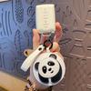 Creative Cartoon Leather Panda Keychain Girl Exquisite Bag Pendant Cute Dog Lion Keychain Car Key Chains for Women