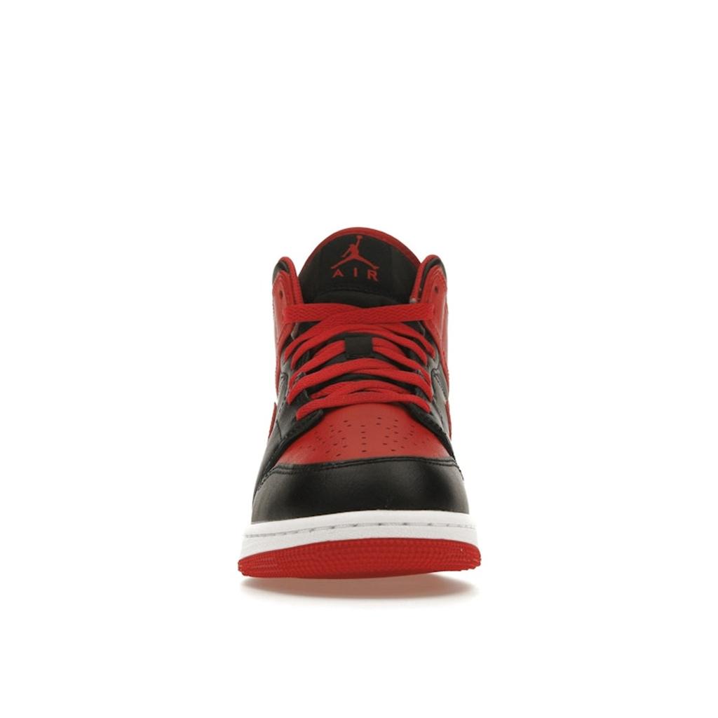 Air Jordan 1 Mid GS Alternate Bred Kids Sneakers Black Fire-Red White DQ8423-060
