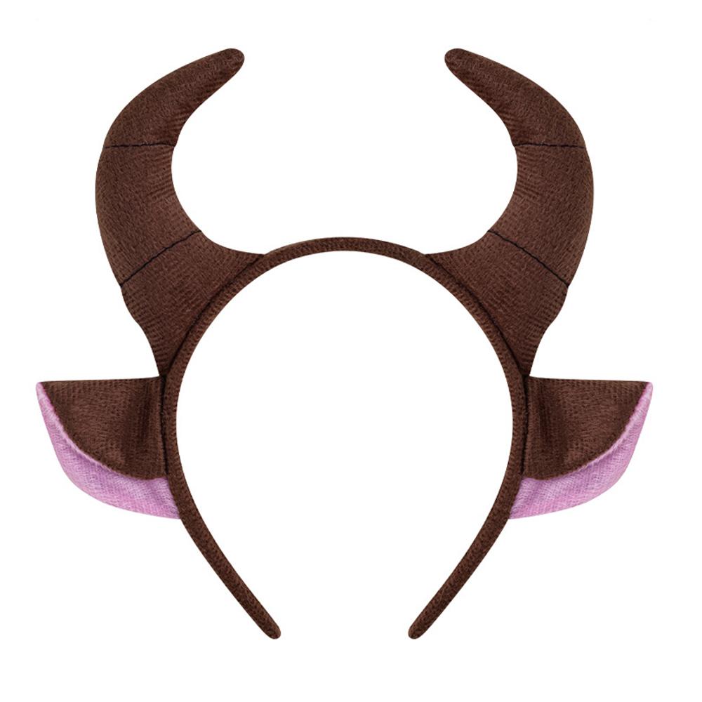 Cute Cartoon Cow Horn Headband Soft Fabric Elastic Design for Kids Teens and Adults Anime Lover Cosplay Event Accessory