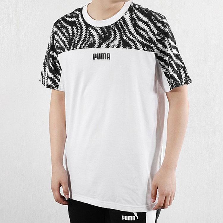 PUMA Pattern Breathable Colorblock Short Sleeve Black Men's 579508-02
