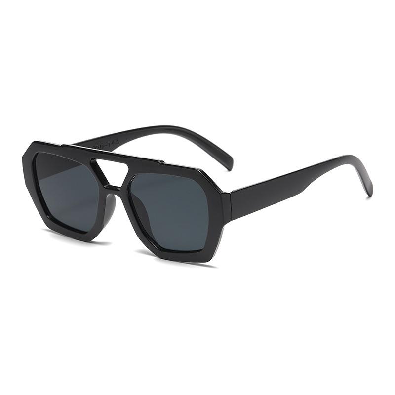 European and American sunglasses women's retro double beam sunglasses Internet celebrities street shooting thin glasses light luxury high-end accessor