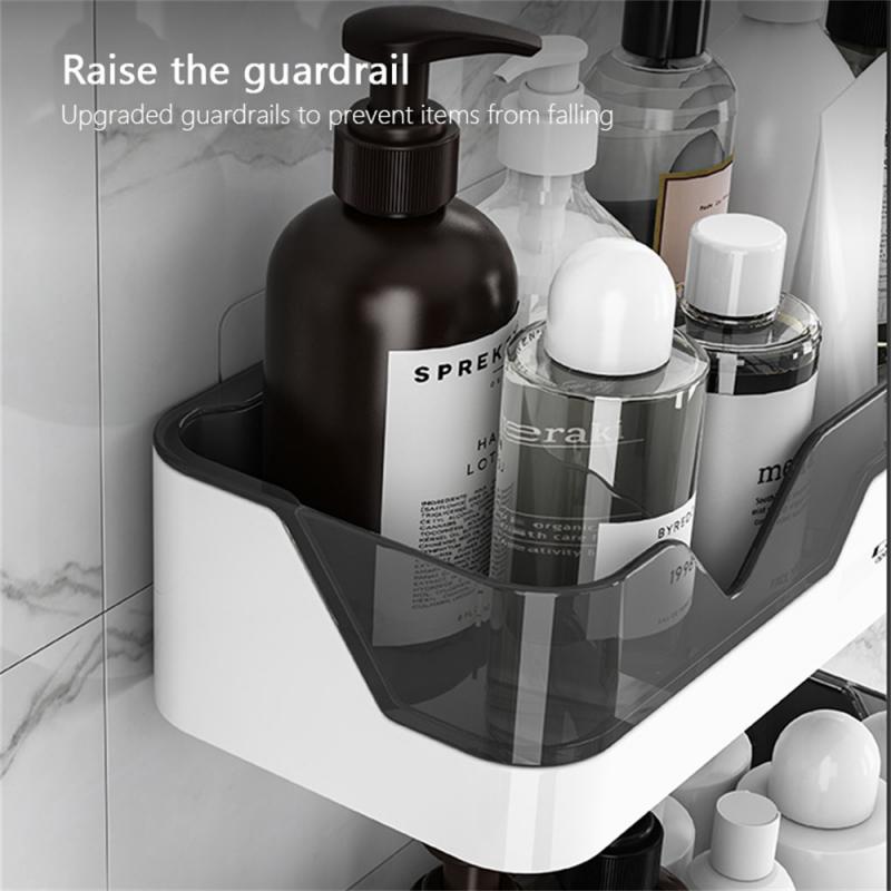 Bathroom Storage Shelf Wall Mounted Shower Organizer Shelves Detachable Drain Rack Kitchen Spice Container Home Storage Holder