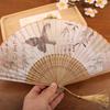 1pc Chinese Style Bamboo Folding Fan Butterfly Pattern Hand Fan With Tassel For Wedding Dance Party Home Decor