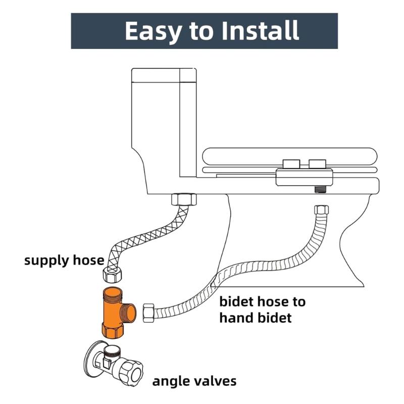 Professional Water Valves Splitters 7/8Inch Sturdy Brass Construction Leak Resistant Designs Bidet Shower Connectors