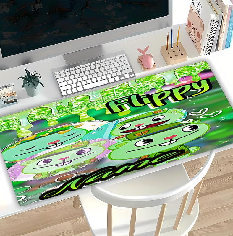 Customizable Name Happy Tree Friends Pattern Gaming Mouse Pad-Non Slip Rubber Base,Perfect Gamers,Esports,Ideal Gift Gaming Enthusiasts
