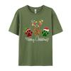 Merry Christmas Dog Paws Lights Buffalo Plaid Leopard Xmas TShirt Tops Tees Cotton Tee Short Sleeve TShirts Unisex