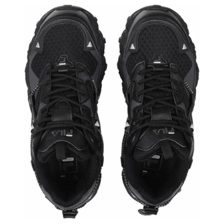 New FILA Abrasion Resistant Low Top Casual Shoes Unisex Black 1JM02570F_001