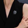 Korean Style Women Cute Brooch Pin Faux Pearls Decor Owl Shape Electroplated Lapel Badge Fashion Accessories
