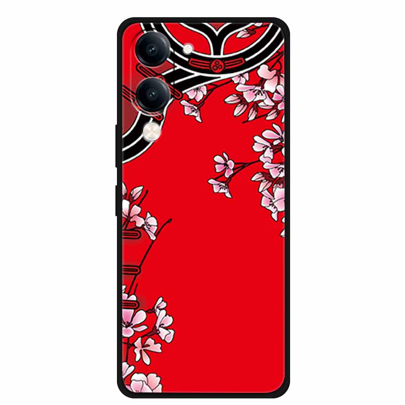 For Vivo Y29S Y29T Y19s GT 3D Cover Soft TPU Silicone Phone Case Funda Y 29S 29T 19s GT 5G Embossed Flower Blossoms Relief Para